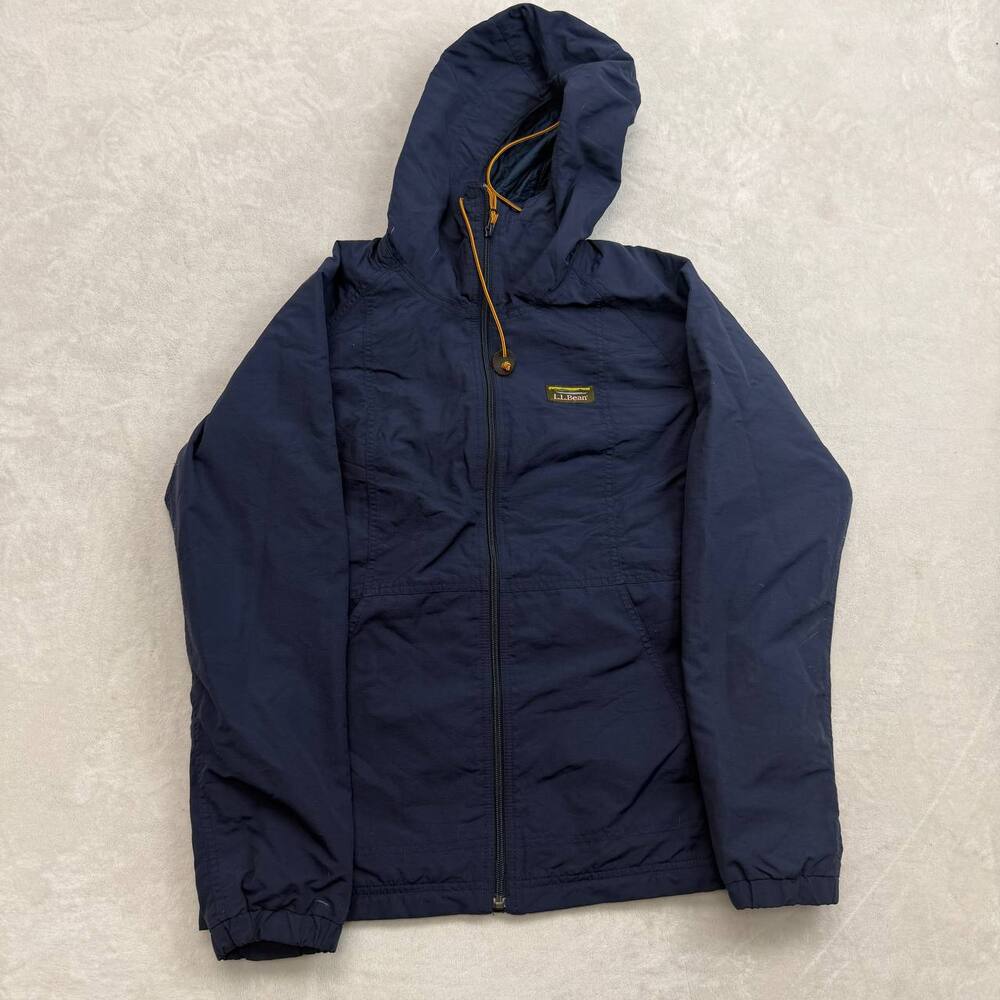 L.L. Bean Women's Full Zip Hooded Jacket Navy Blue Size S Regular Nylon Puffer